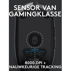 Logitech Gaming Mouse G203 LIGHTSYNC - Optisk, Kabling, Sort - Præcision & Komfort til Gamere!